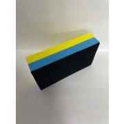 Брусок шлифовальный с липучкой 130*70*30мм сине-желтый