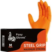 Перчатки нитриловые STEEL GRIP сверхпрочные оранжевые