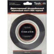 Лента двусторонняя TESKOM акриловая рулон 5м толщина 1,1мм черная