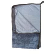 Полотенце для сушки кузова Microfiber 600GSM 60*90см серая/черная окантовка